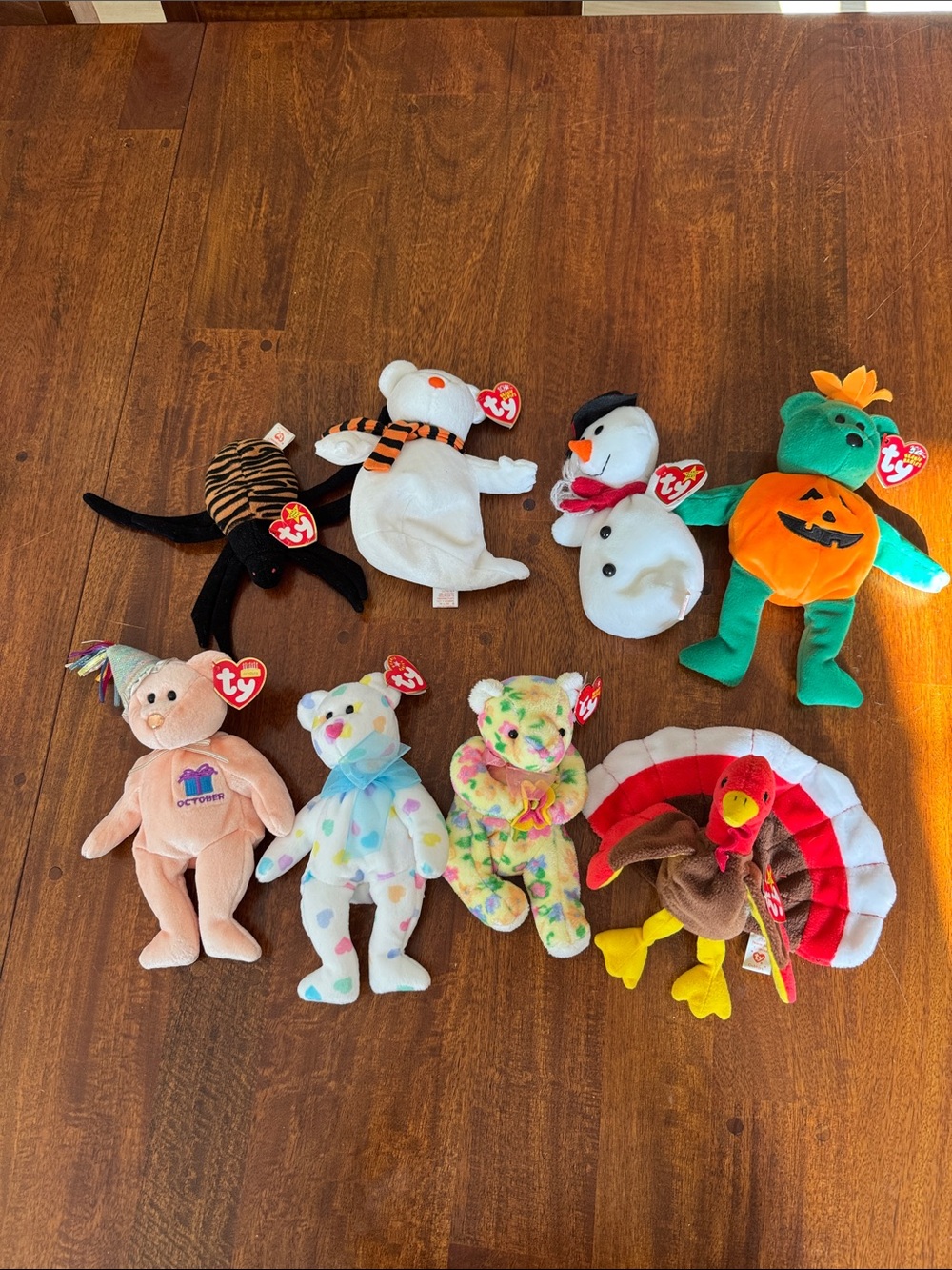 Lot of 8 Ty Holiday Beanie Babies